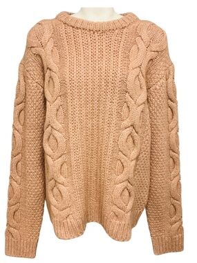 KHAITE ALMOND CASHMERE KNIT LUPITA SWEATER